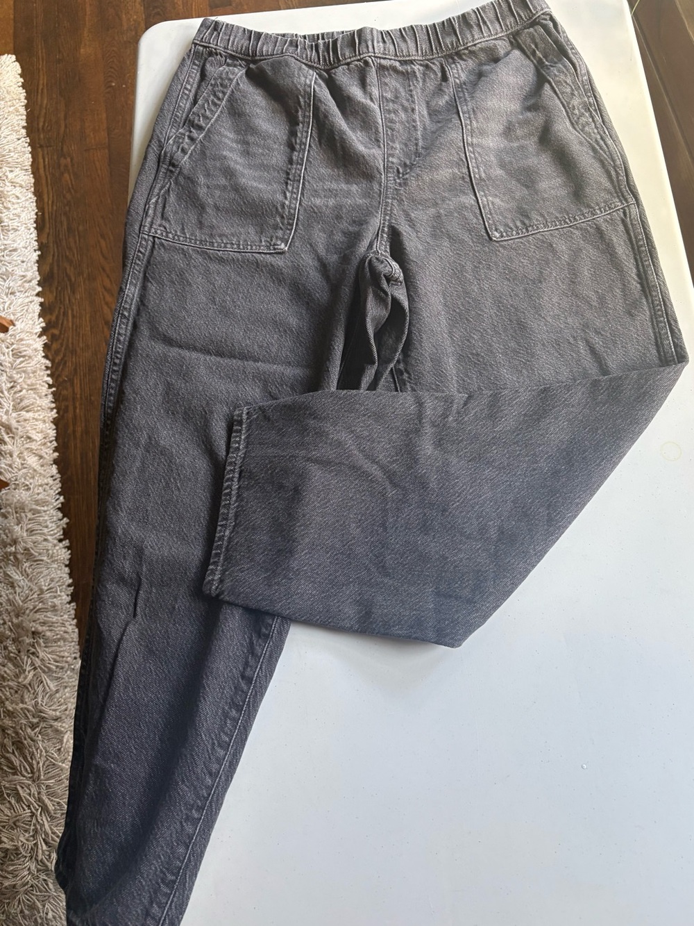 Madewell Tapered Utility Pants — Faded Black, Size Large